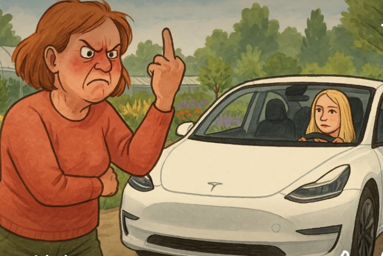 i WAS FLIPPED OFF FOR DRIVING A TESLA